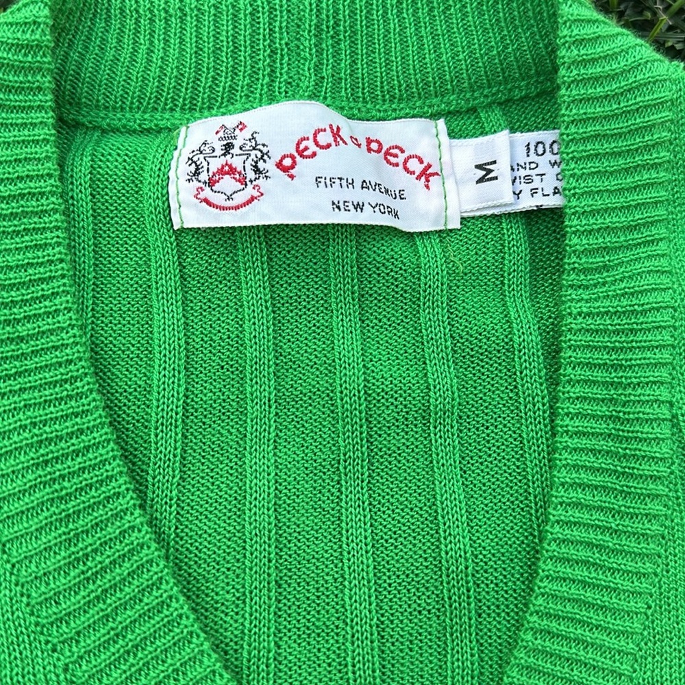 Vintage Peck & Peck V-neck ribbed button-down cardigan, size M, acrylic - Picture 5 of 5